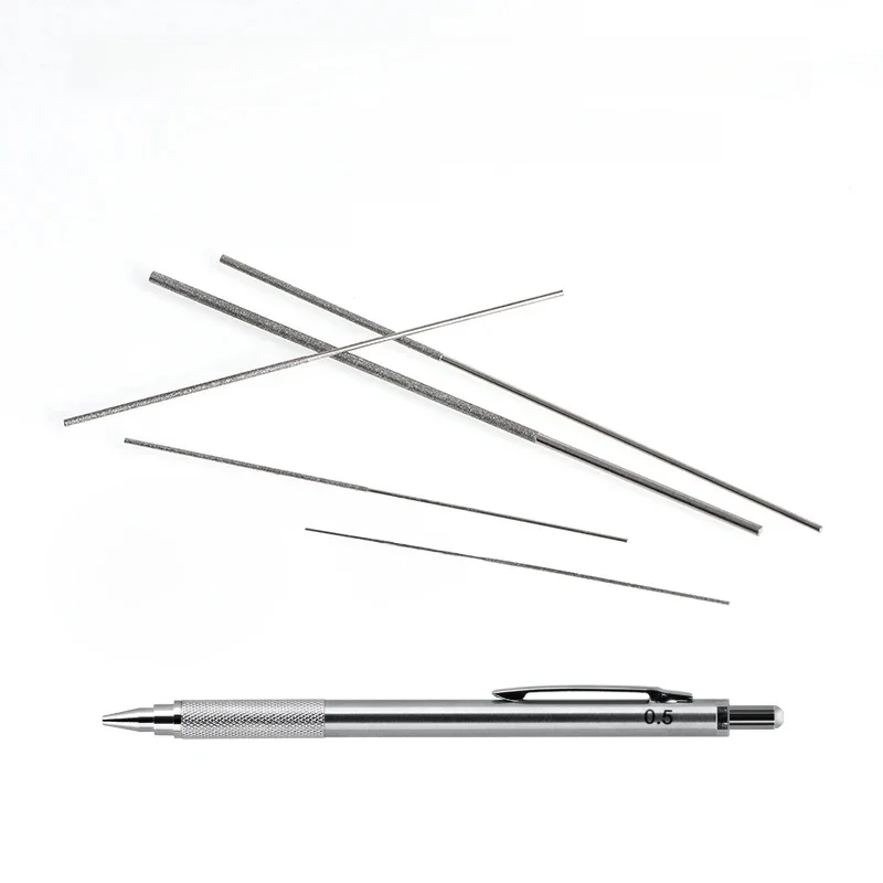 Mini lime cylindrique diamantée Ø 0,7/0,9/1,1/1,5/2,3/3,3 mm – Outil de meulage pour jade, alliage, cordes de guitare, métal – Lime assortie pour le bricolage