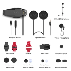 ASMAX F1 Back Clip Set for Motorcycle Bluetooth, Headset Universal Speaker Soft Wheat and Hard Wheat 40MM + Back Clip