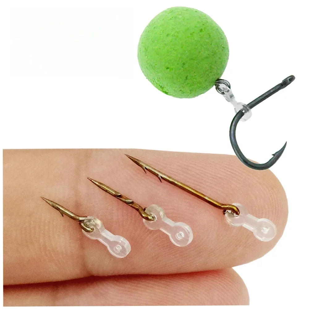 12 Stück Metallköder Spike Karpfenangeln Zubehör Köder Sting Boilies Pin mit klarem Gummi Mais Ronnie Hair Rig Karpfen Feeder Tackle