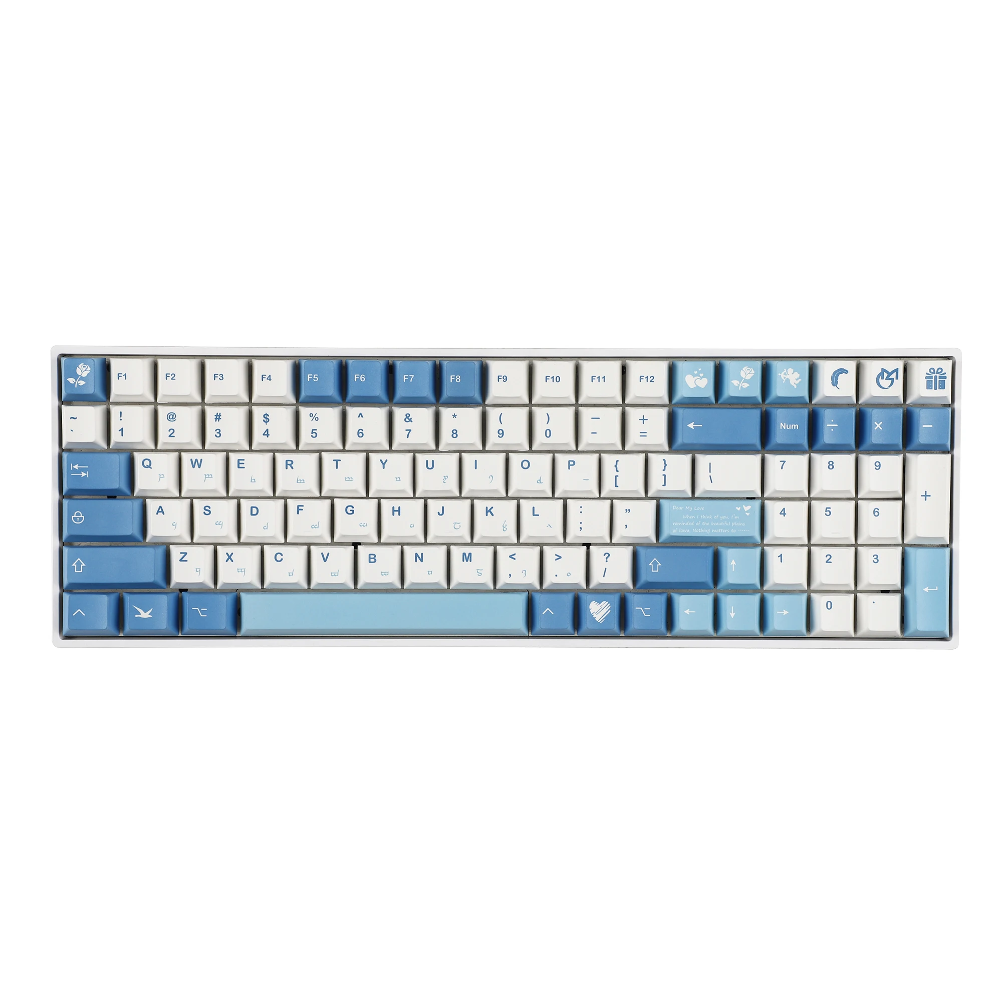 Sea Fog Love Letter 143 Cherry Profile Dye Sub Thick PBT 5 Sides Mac Keycaps Set For ANSI 104 87 61 96 75 GMMK NCR80 Mx Keyboard