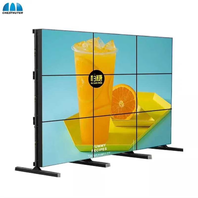 High Quality price super slim 55 inch Lcd video wall  advertising display for supermarket, video wall digital signage