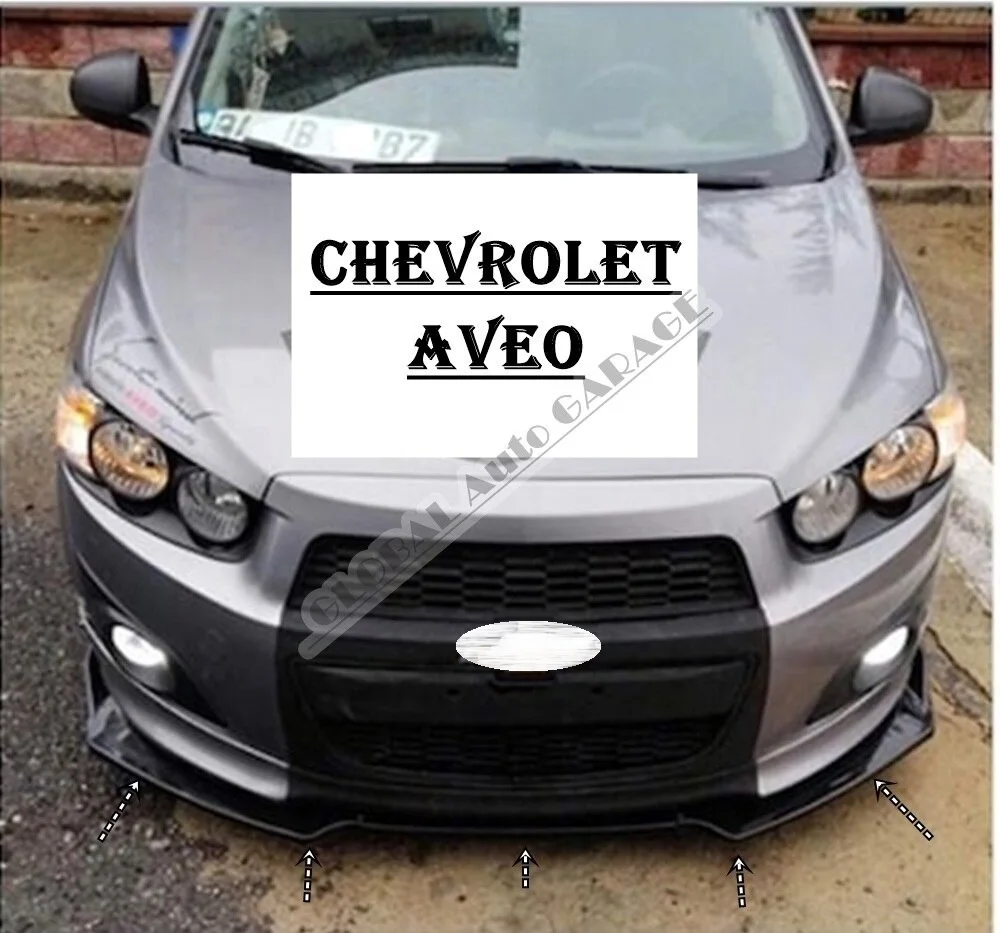 For Chevrolet Aveo Front Bumper Attachment Lip 2010-2020 Piano Glossy Black Splitter Diffuser Universal Spoiler Bumper Mud Flaps