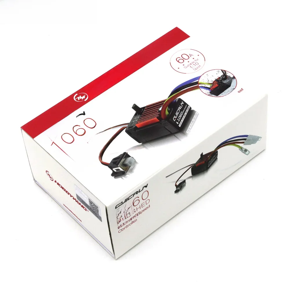 HobbyWing QuicRun 1060 60A szczotkowany elektroniczny regulator prędkości ESC do samochodu RC w skali 1:10 wodoodporny do samochodu RC — 2