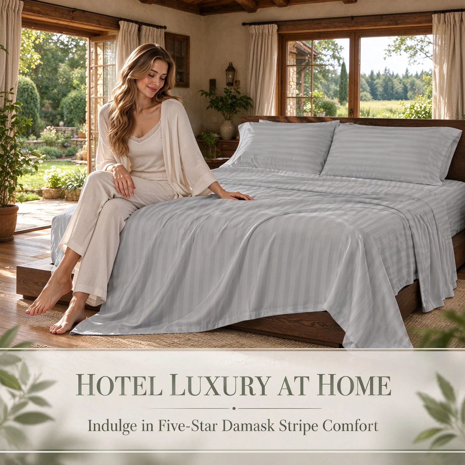 4-Piece Premium Heavy-Duty Bed Sheet Set, Twin Full Queen King Size, Luxe Soft Breathable Bed , Deep Pocket Fitted Sheet & Pillowcase Combo, Wrinkle & Fade Resistant All Season Bedding
