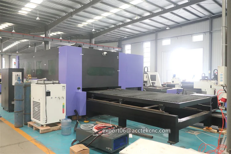 Mesin pemotong Laser serat Cnc SS, mesin pemotong Laser tabung piringan logam tertutup penuh daya tinggi 6000W dengan Platform ganda