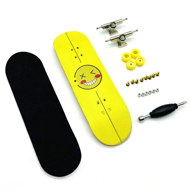 New Fingerboard Set Wooden Complete Finger Skate Board with Alloy Truck Bearing Wheels Mini Skateboard Kid Toys for Boys