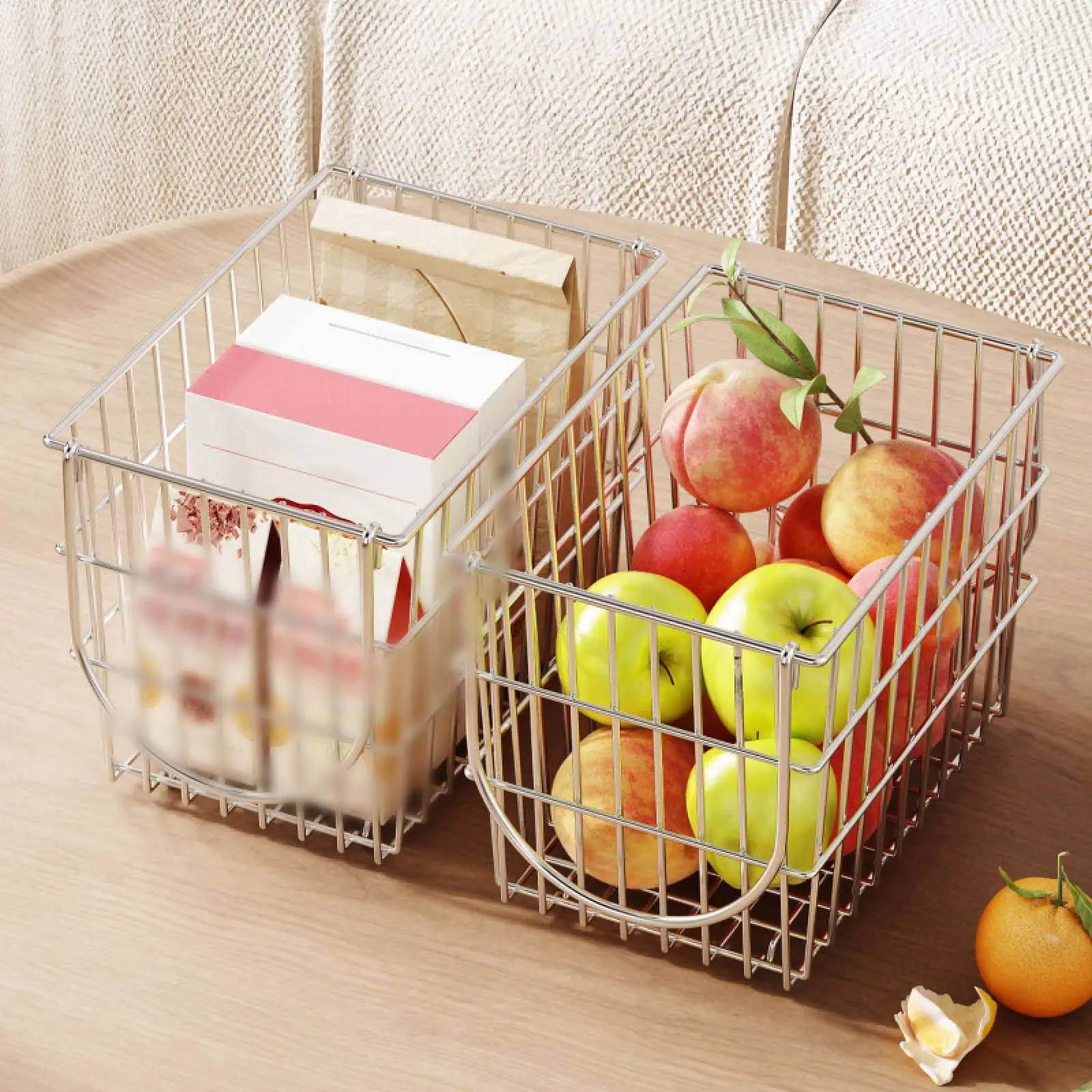 

Fruit Basket Storage Basket 304 Stainless Steel Living Room Kitchen Desktop Fruit Plate Drain Basket Storage Basket Rack Vegetab
