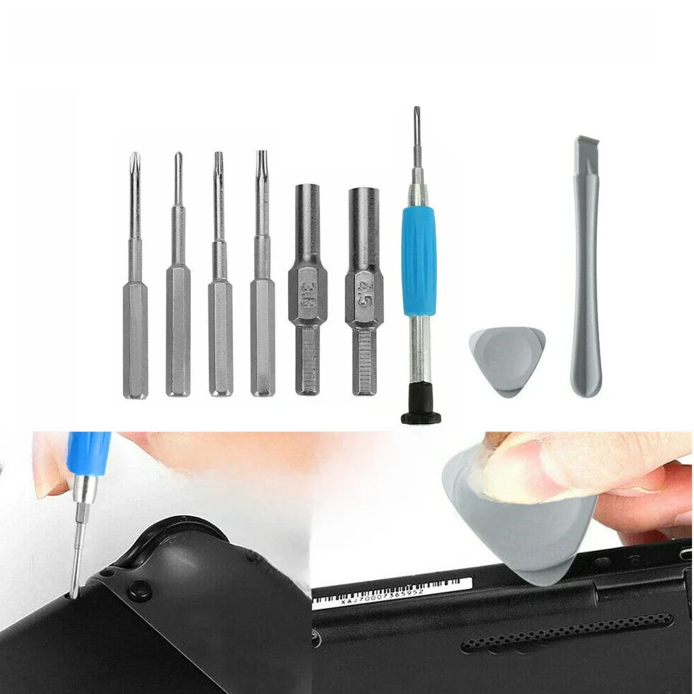Jeu d'embouts de tournevis Phillips Triwing 10 en 1, outil de réparation de Console/cartouche pour Nintendo Switch NES N64 NGC Wii GBC Sega, etc.