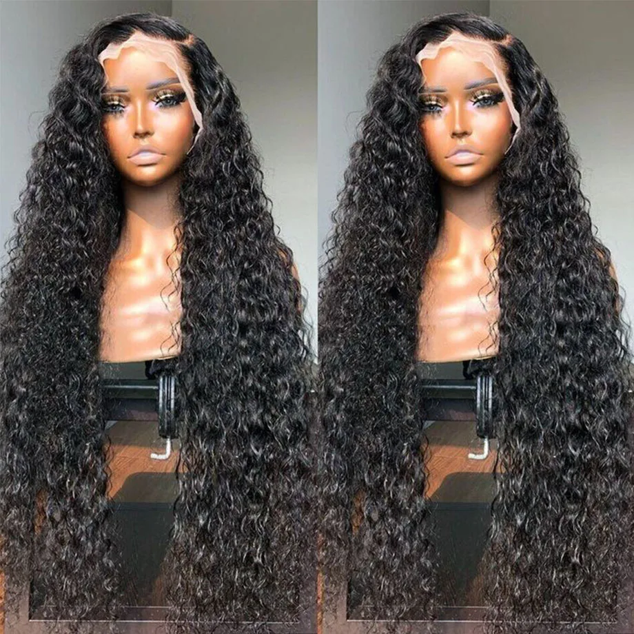 13x4 13x6 Deep Wave Lace Frontal Wigs Human Hair Transparent Water Wave Lace Front Wigs For Women Brazilian Curly Hair Wigs