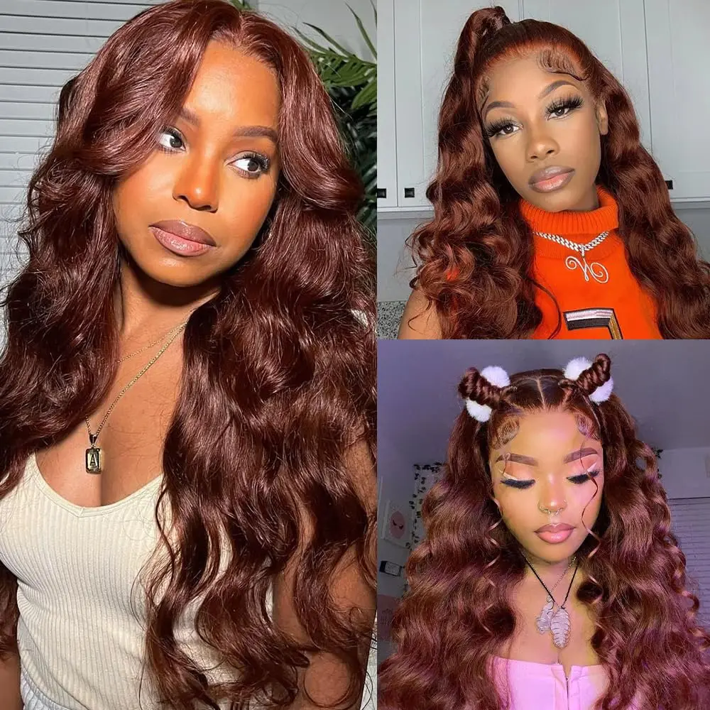 

Reddish Brown Lace Front Wigs Human Hair 13x4 13x6 HD Lace Front Wigs Human Hair Body Wave Glueless Lace Frontal Wig For Women