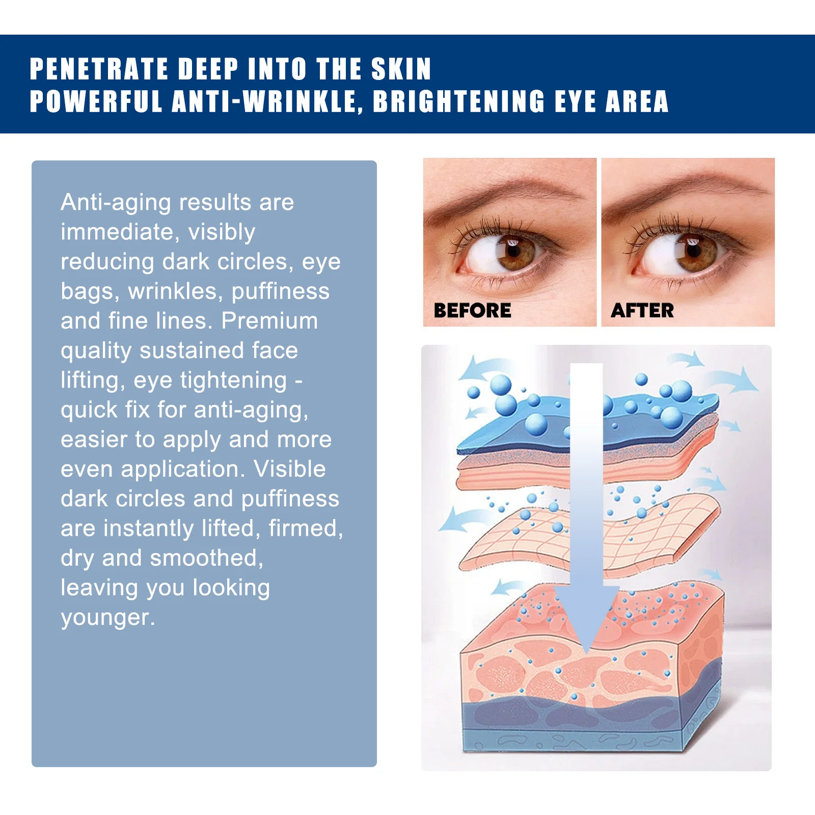 Eelhoe 4 جرام كريم عين الكولاجين عصا تقليل الخطوط الدقيقة كيس العين تتلاشى الهالات السوداء تشديد الجلد حول العينين ترطيب كريم بشرة العين