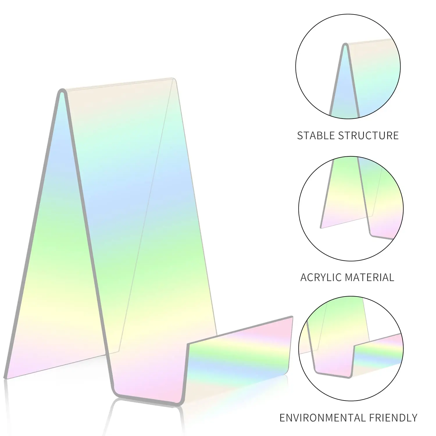 Acrylic Book Stand with Ledge Colorful Display Easels Plate Book Holder Easel Stand for Books Display, Music Sheets, Artworks