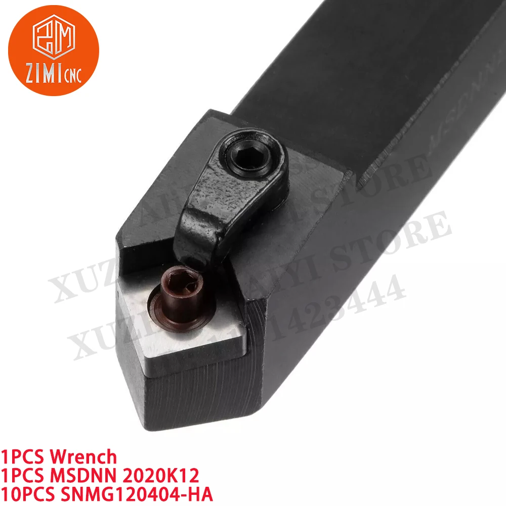 1 unidad MSDNN2020K12. Portaherramientas de torneado de torno + 10PCS SNMG120404-HA Insertos de carburo herramientas CNC torno de metal mecánico herramientas de corte