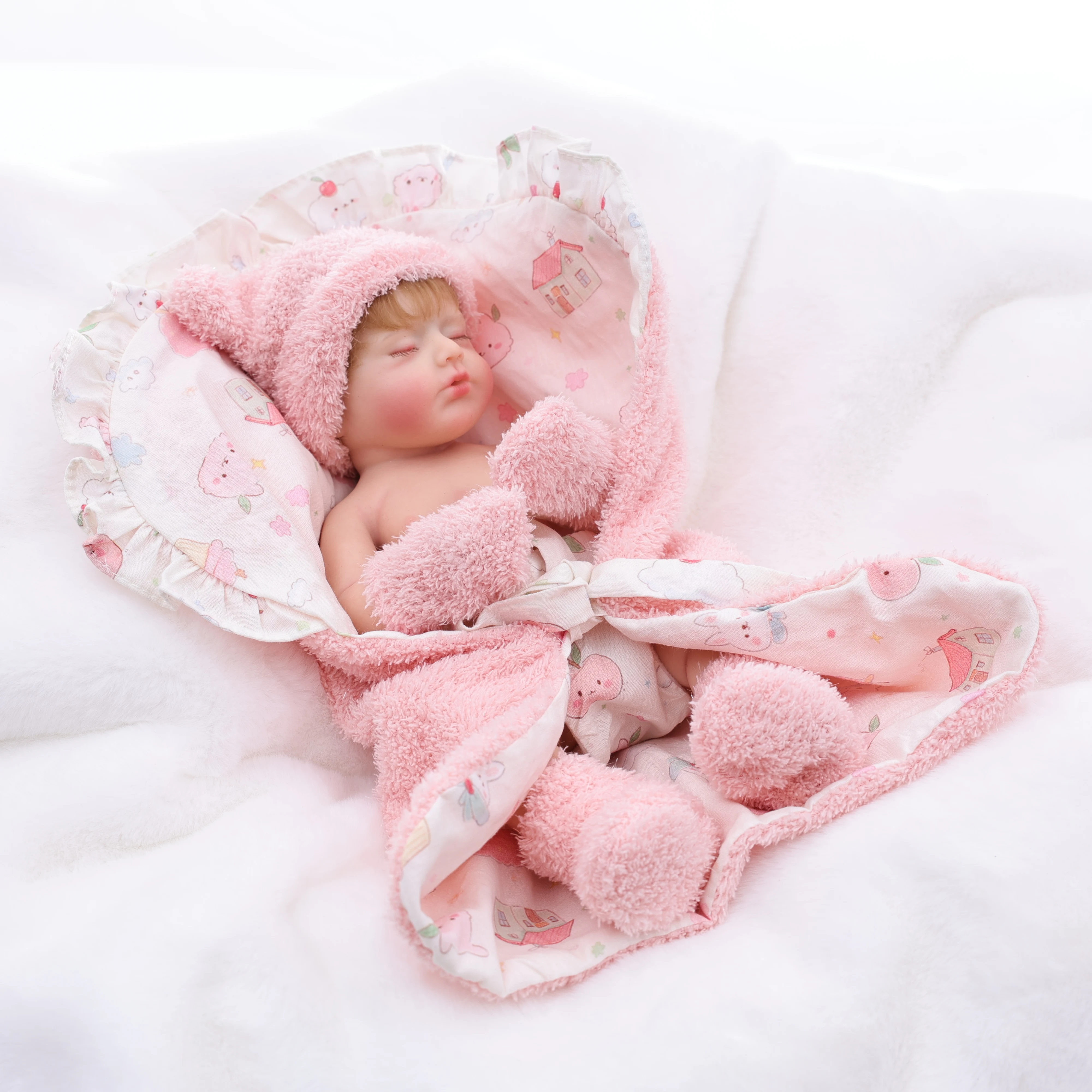 

Cloveray 30cm Lifelike Reborn Silicone Baby Doll 12 inch Realistic Full Body Solid Silicone Doll Handmade Toy Kid Birthday Gift