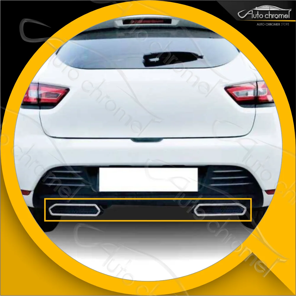 For Clio 4 Exhaust Diffuser Frame 2 Pieces 2012-2019 Premium Quality Car Accessories Sport External Parts, Tunning, R-S, Trophy