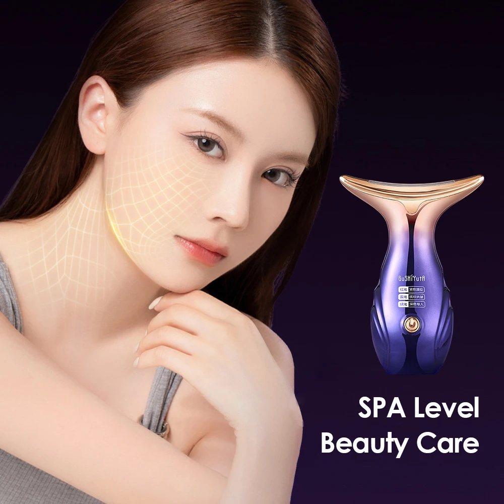 

Microcurrent RF Beauty Instrument Facial Massager Lifting Firming Introduction Beauty Neck Three-color Phototherapy