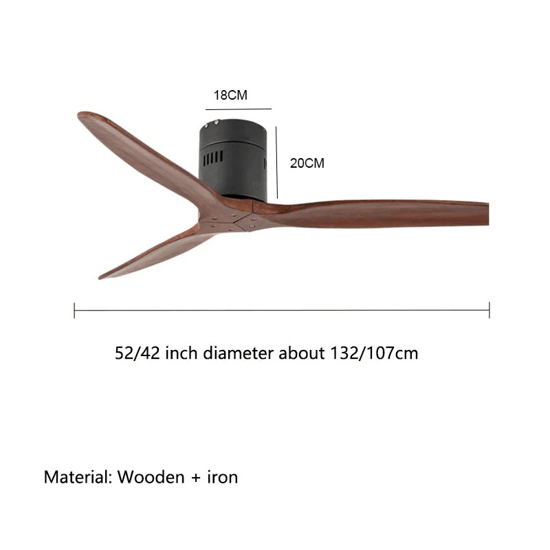 Imagem -04 - Controle Remoto Madeiraapenas Cieling Fan sem Luz dc Motor Lâminas Reversas Design de Alta Qualidade Casa Preto Branco 85v240v Fãs