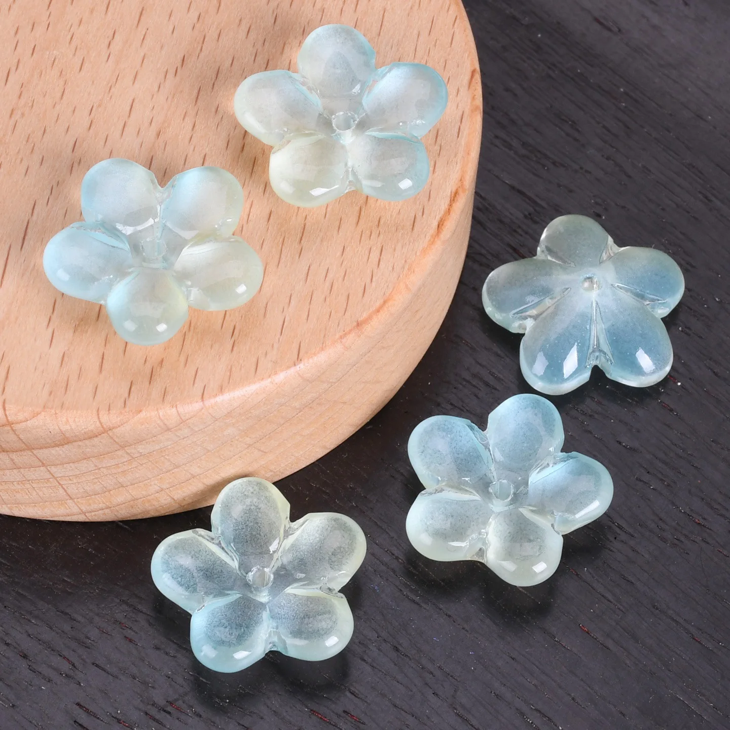 

10pcs Flower Shape 21mm Colorful Handmade Lampwork Glass Loose Beads For Jewelry Making DIY Bracelet Crafts Findings