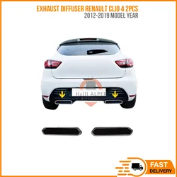 For Exhaust diffuser Renault Clio 4 2pcs. Model 2012-2019. Abs + stainless steel. A + quality automotive modified design