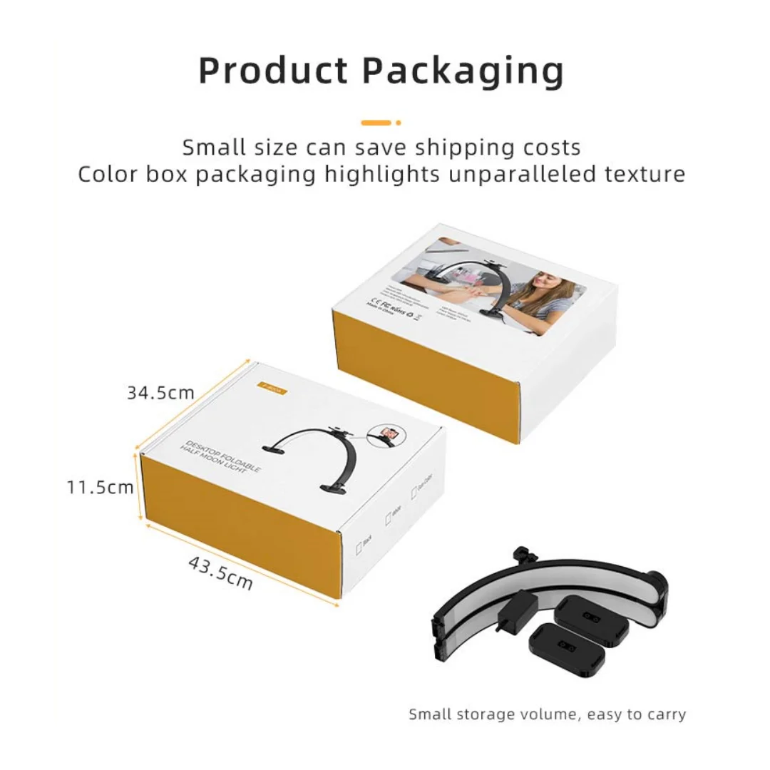 2025 Nieuwe 45 w Halve Maan Lamp Slalon Lamp 392 LED Kralen 3 Kleur Verstelbare Licht ail Art Vulling Lamp 3000 k-6500 k Wimper Nagel