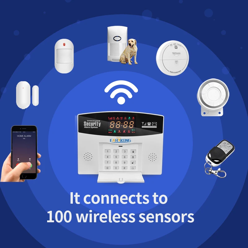 Tuya 4G GSM Alarm System 433MHz Wireless Smart Home Security System 4G SIM Card APP Remote Control Compatible Alexa Google Home