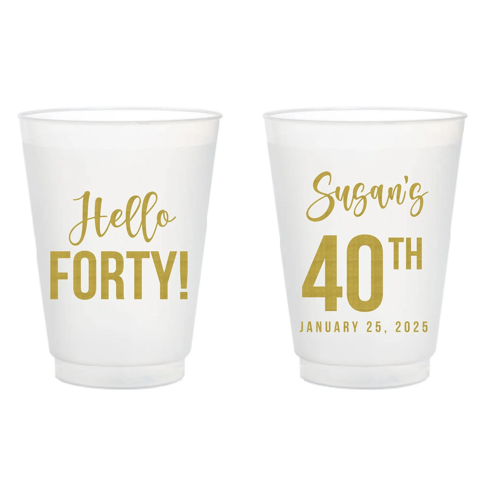 

10/50 Birthday Cups, Personalized Shatterproof Frosted Cups, Frosted, Frost Flex, Party, Cocktail Cups, 16Th, 21St, 30Th, 40Th,
