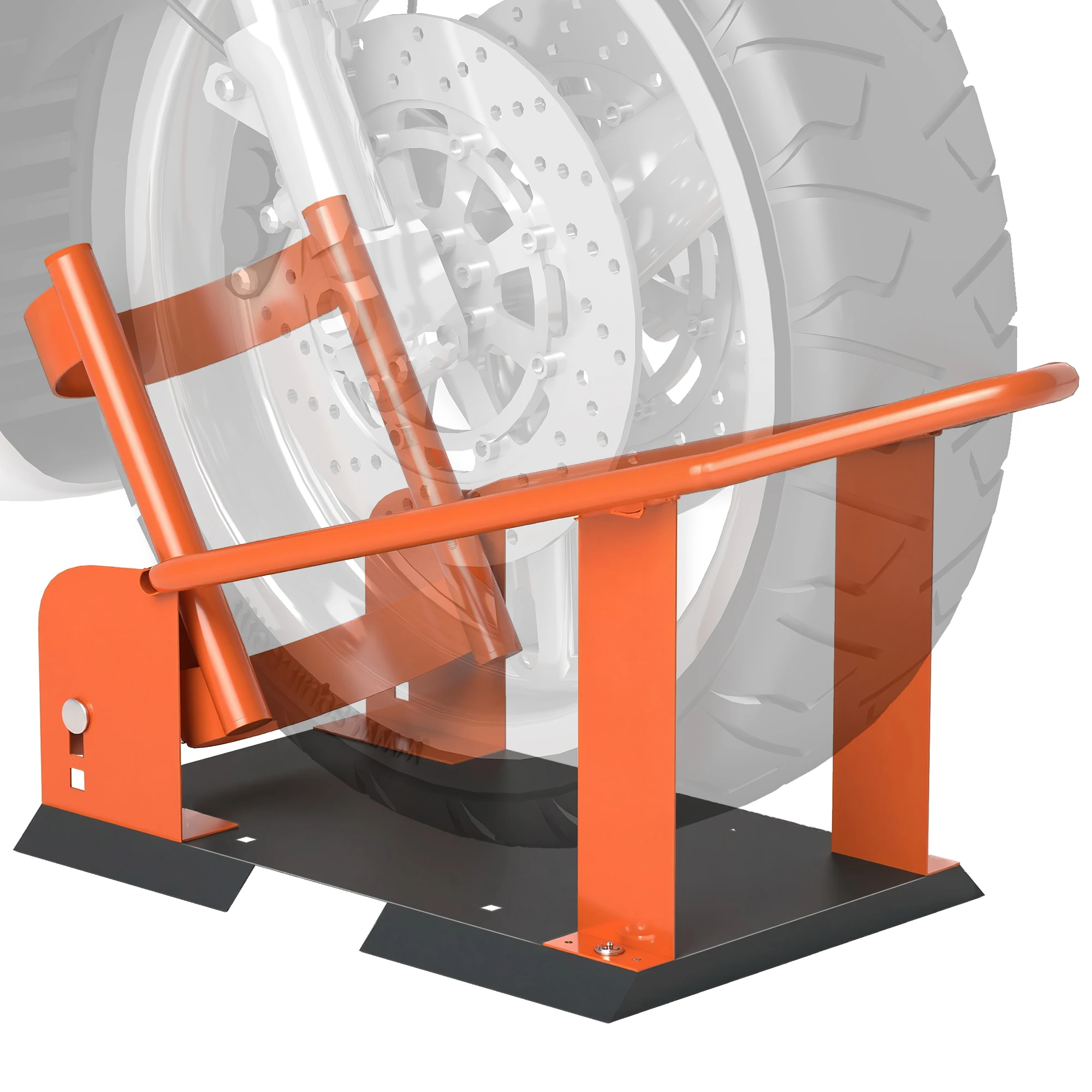 Support de roue de moto robuste, capacité de 816,5 kg, support de roue avant en acier avec 3 positions réglables en hauteur