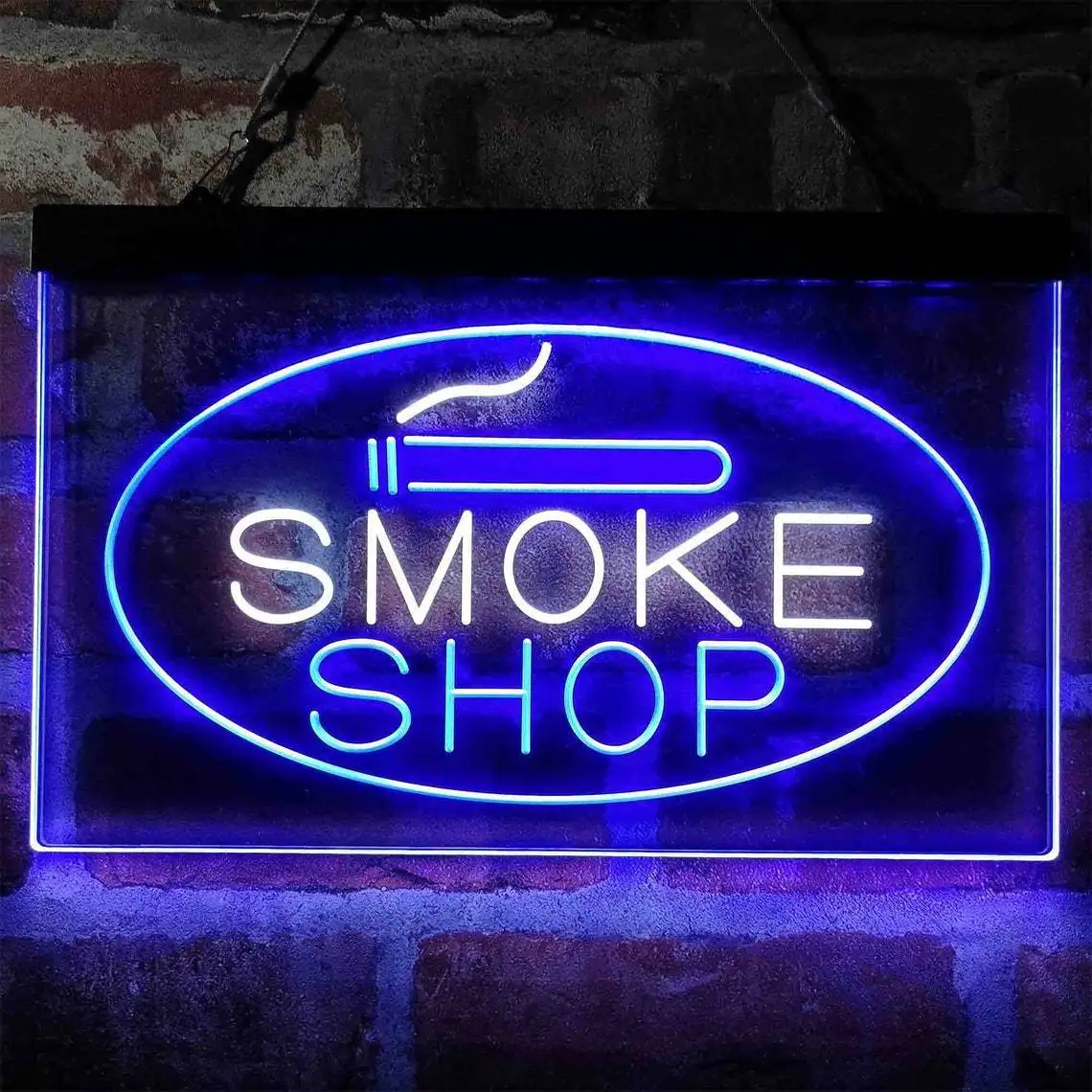 Custom Neon Sign Smoke Shop Cigarette Room Dual Color LED Neon Sign moke Shop And Cigar  Neon Sign