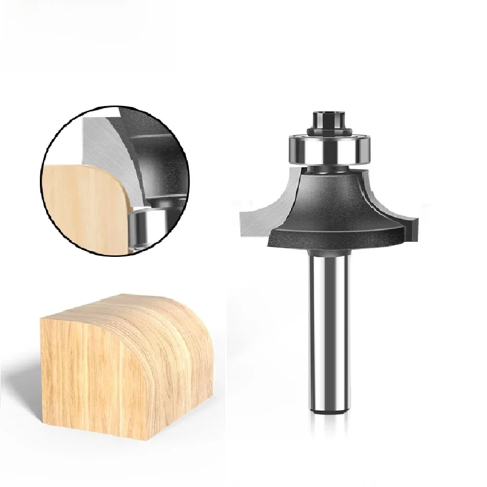 Mèche de routeur ronde d'angle à tige de 1/4 et 6mm, avec roulement, fraise pour le travail du bois, carbure de tungstène