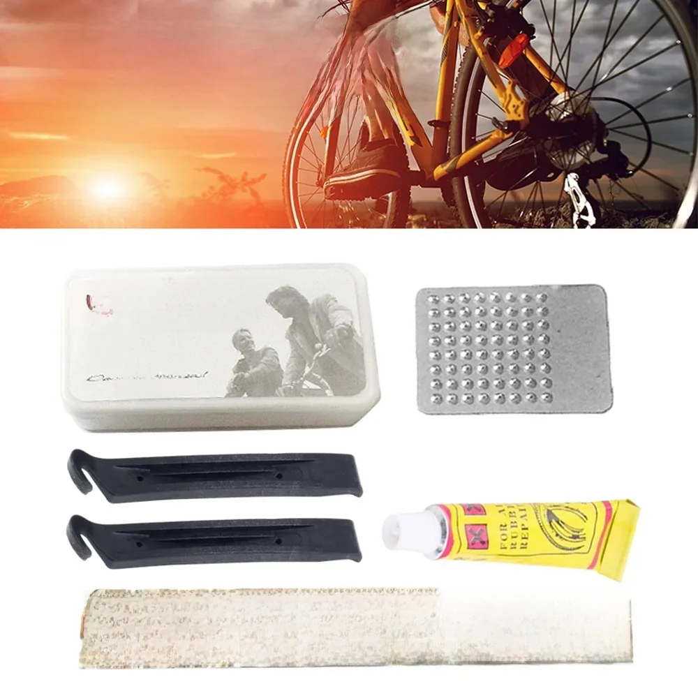 AliExpress UK Bicycle Tire Repair Kits Mountain Bike Repair Tool Cycling Flat Tire Repair Rubber Patch Glue Lever Set Tire Fix Kit Accessories