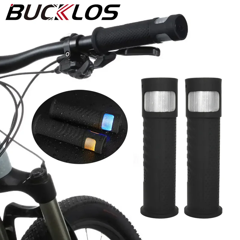 Bucklos Soft Silicone Bicycle Handlebar Grips with Led Light Touchscreen Switch Mtb Cuffs Non-Slip Road Bike Handle Cover
