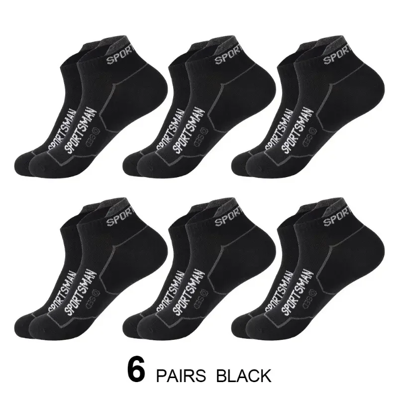 6 Pairs Ankle Socks, Men\'s Sweat-absorbing Cotton Breathable Socks For Sports