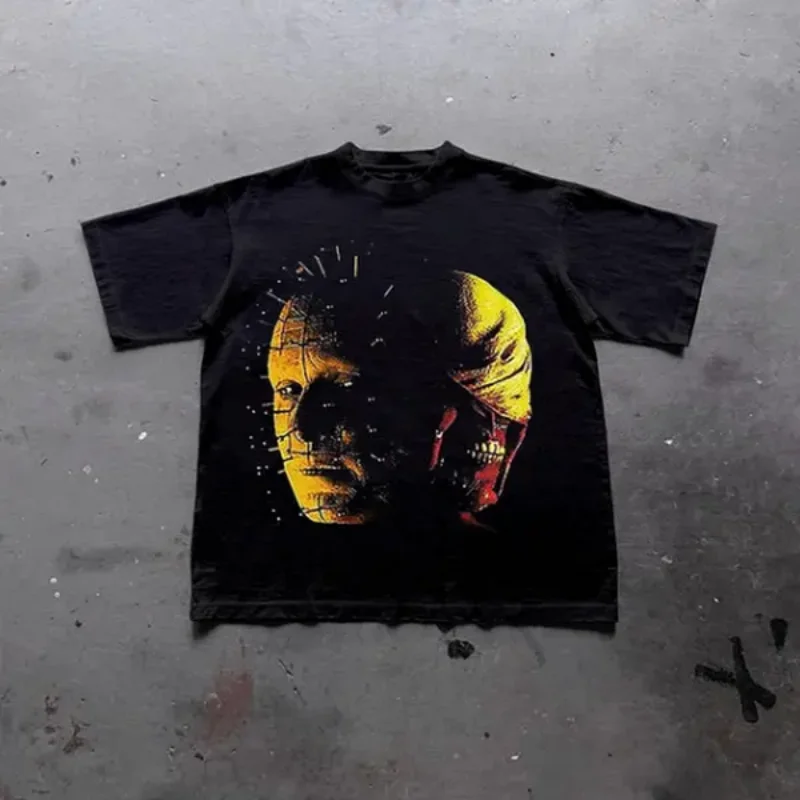 تي شيرت قطني مطبوع عليه رسومات مومياء عتيقة 100% تي شيرت الجرونج Y2k Emo مشهد Tapout القوطي Amity Affliction Style ملابس للجنسين