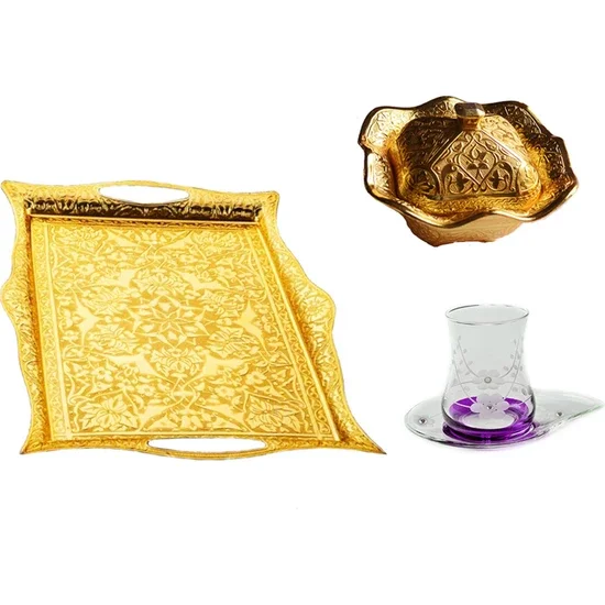 Başak 14 Piece EfsunkarPurple Tea Set Set  Başak 14 Piece EfsunkarPurple Tea Set Set PRODUCT FEATURES  SENA ONE TRAY IN WHITE FO