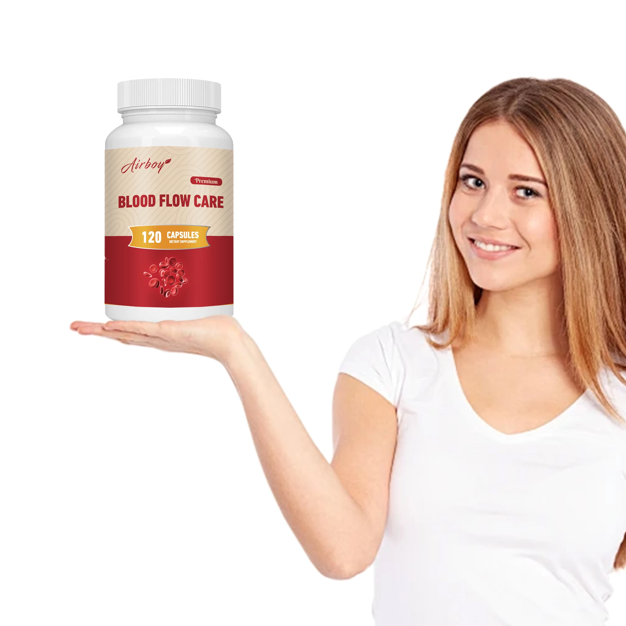 Blood Flow Care Supplement, Saúde do Coração, Promove a Circulação Sanguínea Natural, 120 Cápsulas