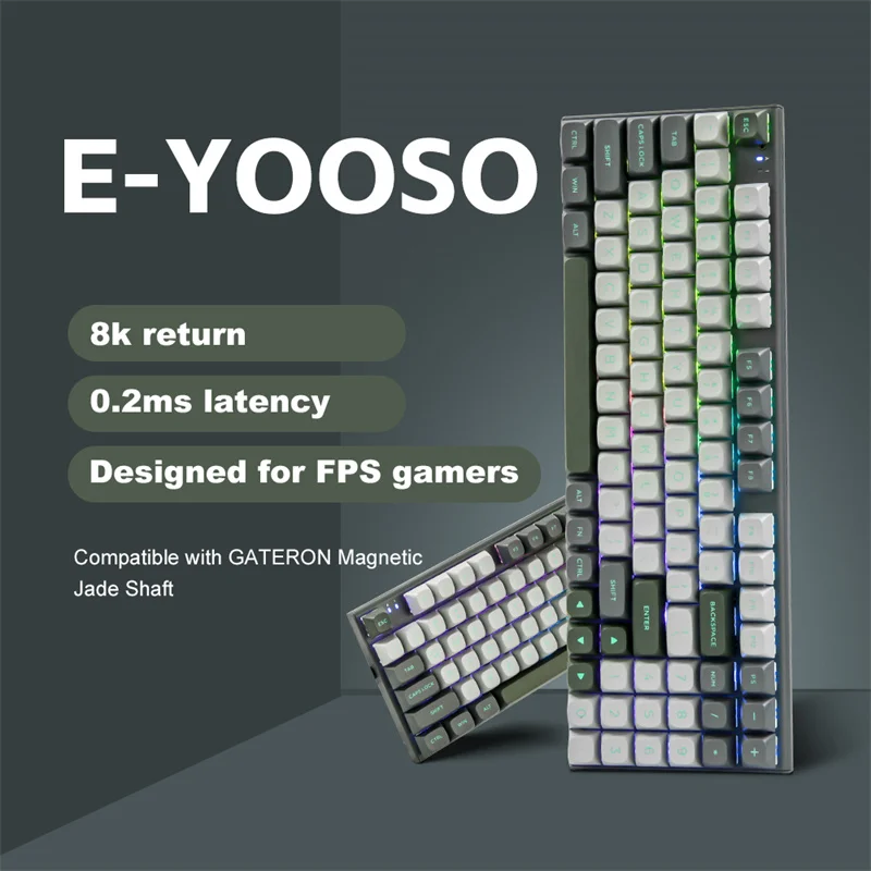 E-YOOSO HZ-94 Wired Mechanical Gaming Keyboard Magnetic Switch RGB 8K RT 94 Keys for Computer PC Laptop Detachable Cable