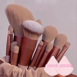 Soft Fluffy Maquiagem Brushes Set, Cosméticos, Fundação, Blush, Sombra, Kabuki, Mistura, Escova, Kit de Ferramentas de Beleza, 13Pcs