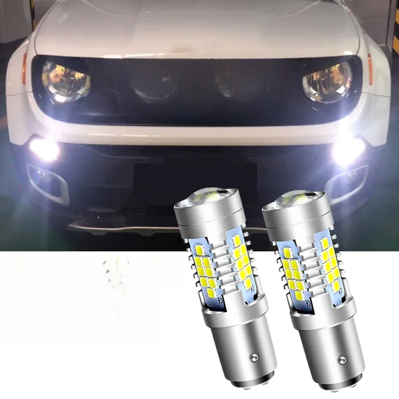 2 Stücke LED Tagfahrlicht DRL Lampen Für 2015-up Jeep Renegade 12 v 1157 led P21/5 W BAY15d Canbus 6000 K Xenon Weiß