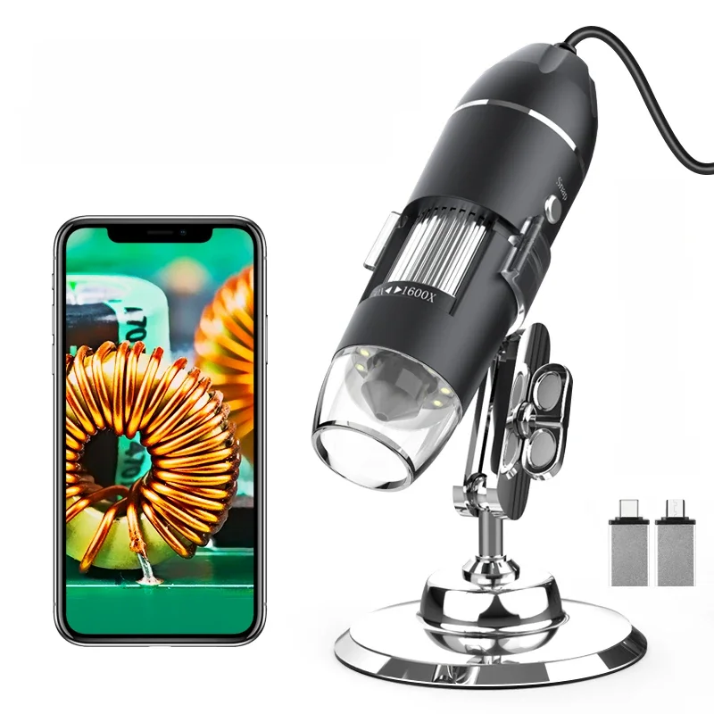 Mikroskop Hayve 1600X USB Mikroskop lutowniczy 1080P HD z 8 diodami LED Kompatybilny z systemami Android, Mac, Windows (X4) — zdjęcie 2