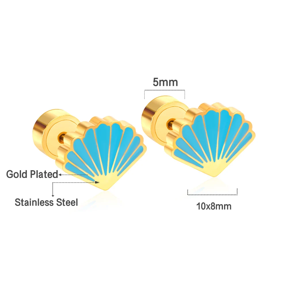 Luxukisskids Schattige Regenboog Oorknopjes Voor Kind/Meisjes Push-Back Roestvrij Staal Anti-Allergie Oor Piercing Dagelijks Dragen Sieraden