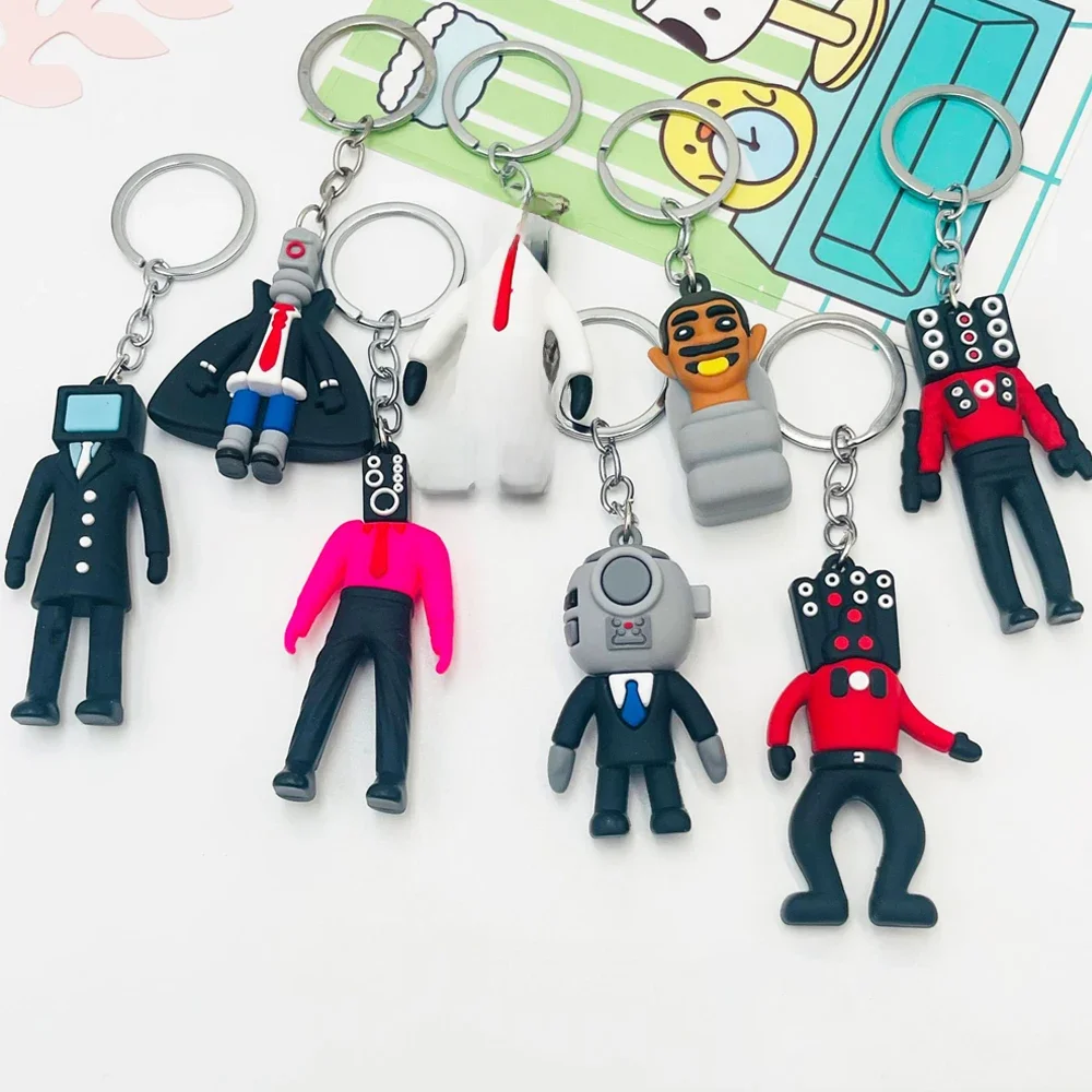 Porte-clés de toilette en PVC Anime pour hommes et femmes, porte-clés figurine, pendentif jouet Dop, sac à dos drôle, cadeaux