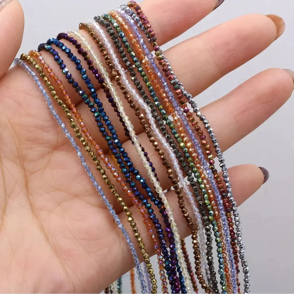 2mm 2 sztuk/zestaw kamień naturalny Spinel kolorowe małe koraliki fasetowane szklane koraliki do tworzenia biżuterii naszyjnik DIY akcesoria do bransoletki — zdjęcie 2