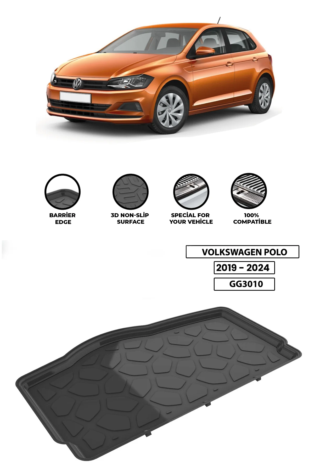 

Для-VOLKSWAGEN-POLO-2019-2024 рассеиватель для багажного отделения удлинитель для заднего бампера