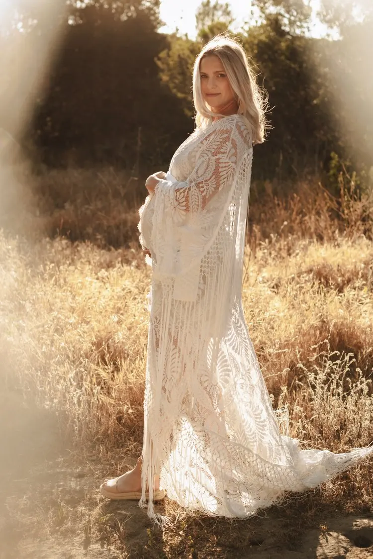 Sweet Morning Dew Lace Maternity Photoshoot Gown