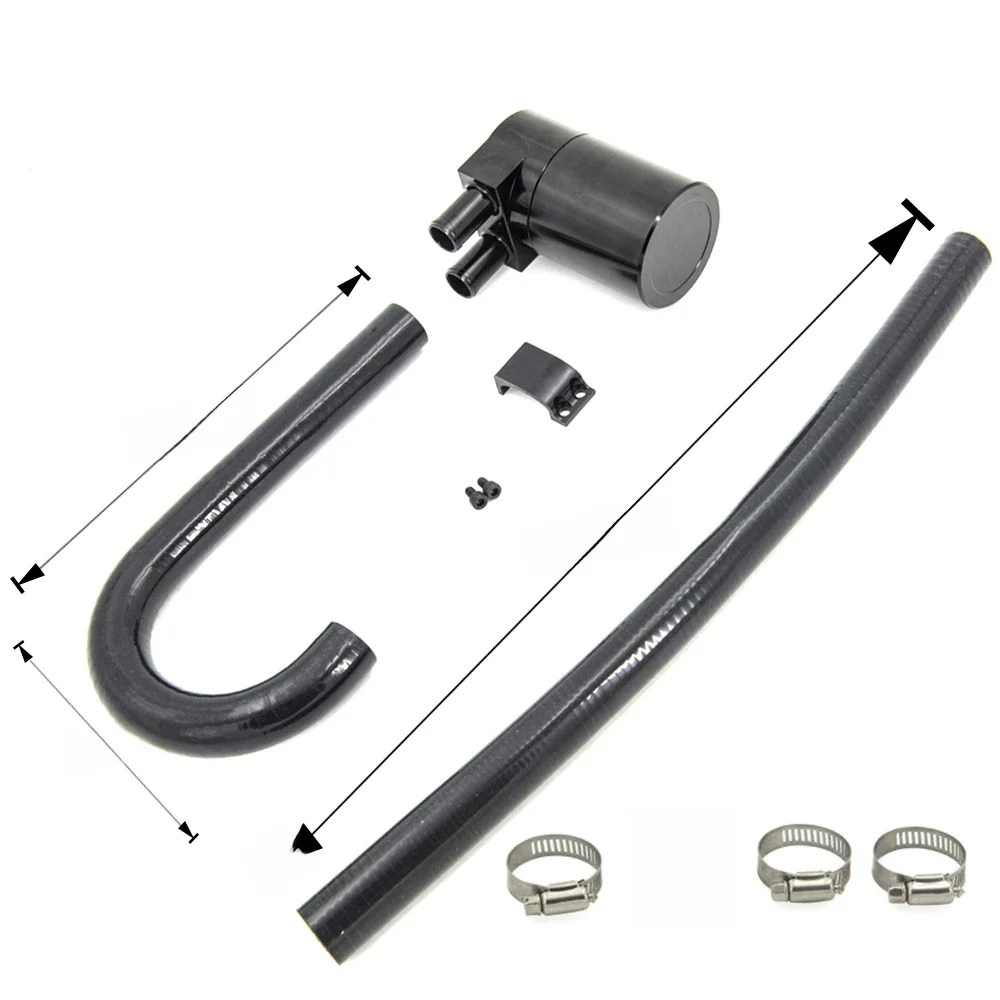 Aluminiowa butelka na olej z zbiornikiem oleju dla BMW N54 135 335 535 czarny OCT-1124 — zdjęcie 2