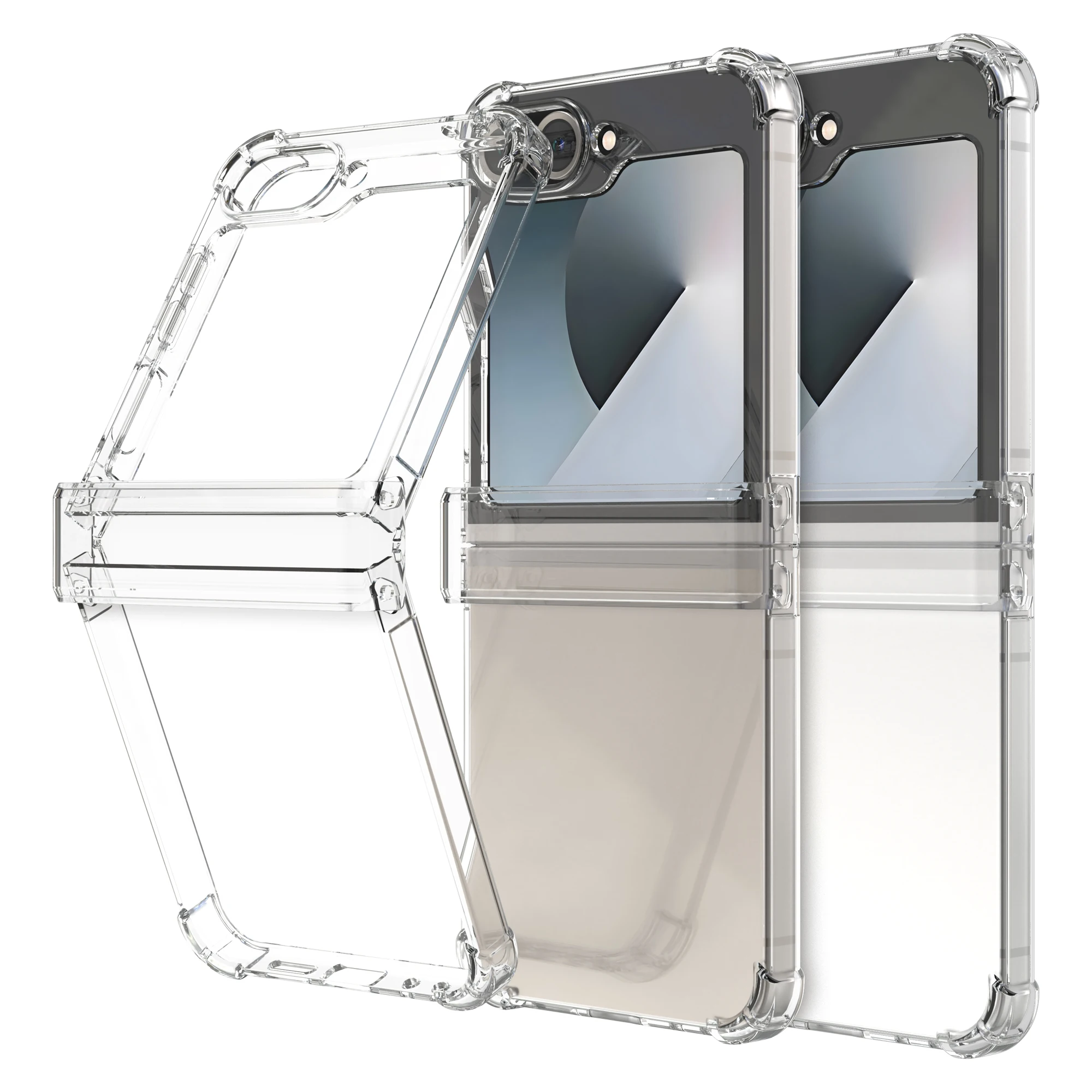 Galaxy Z Flip 6 5 4 Transparent Bumper Case 1 + 1 + 1