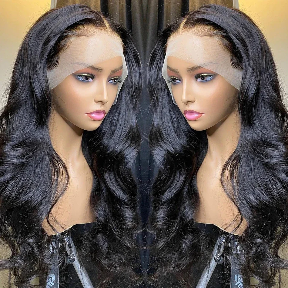 Body Wave 13x6 13x4 HD Transparent Brazilian Lace Frontal Wig 250 Density  Lace Front Human Hair Wigs For Women