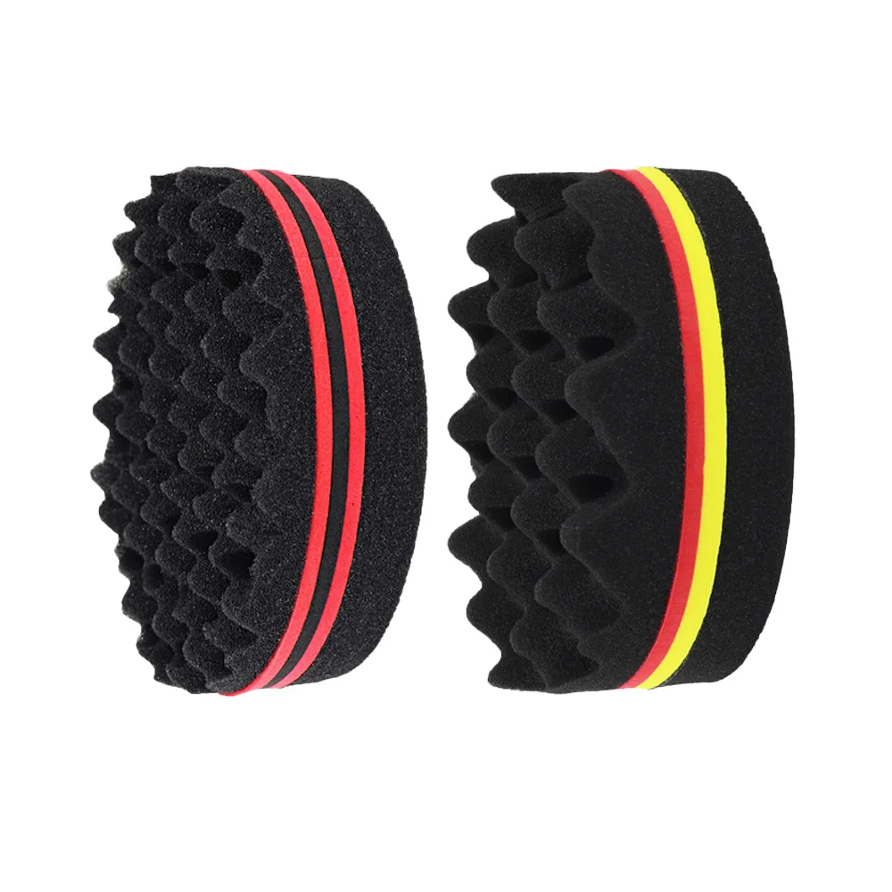 Oval Double Sides Magic Twist Hair Brush Sponge Brush Big Holes Barber Sponge Brush Twist Hair Afro Curl As Hair Care Tools