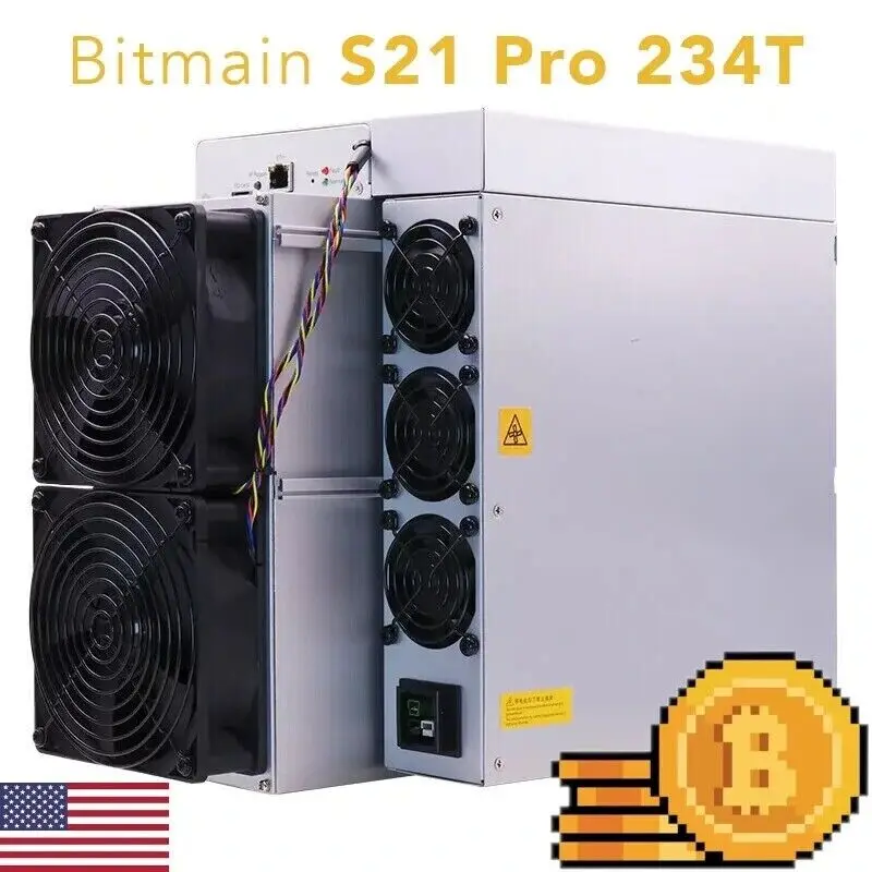 مبيعات مخفضة جديدة Bitmain Antminer S21 Pro 234T 3510W Bitcoin BTC ASIC Miner مخزون جاهز