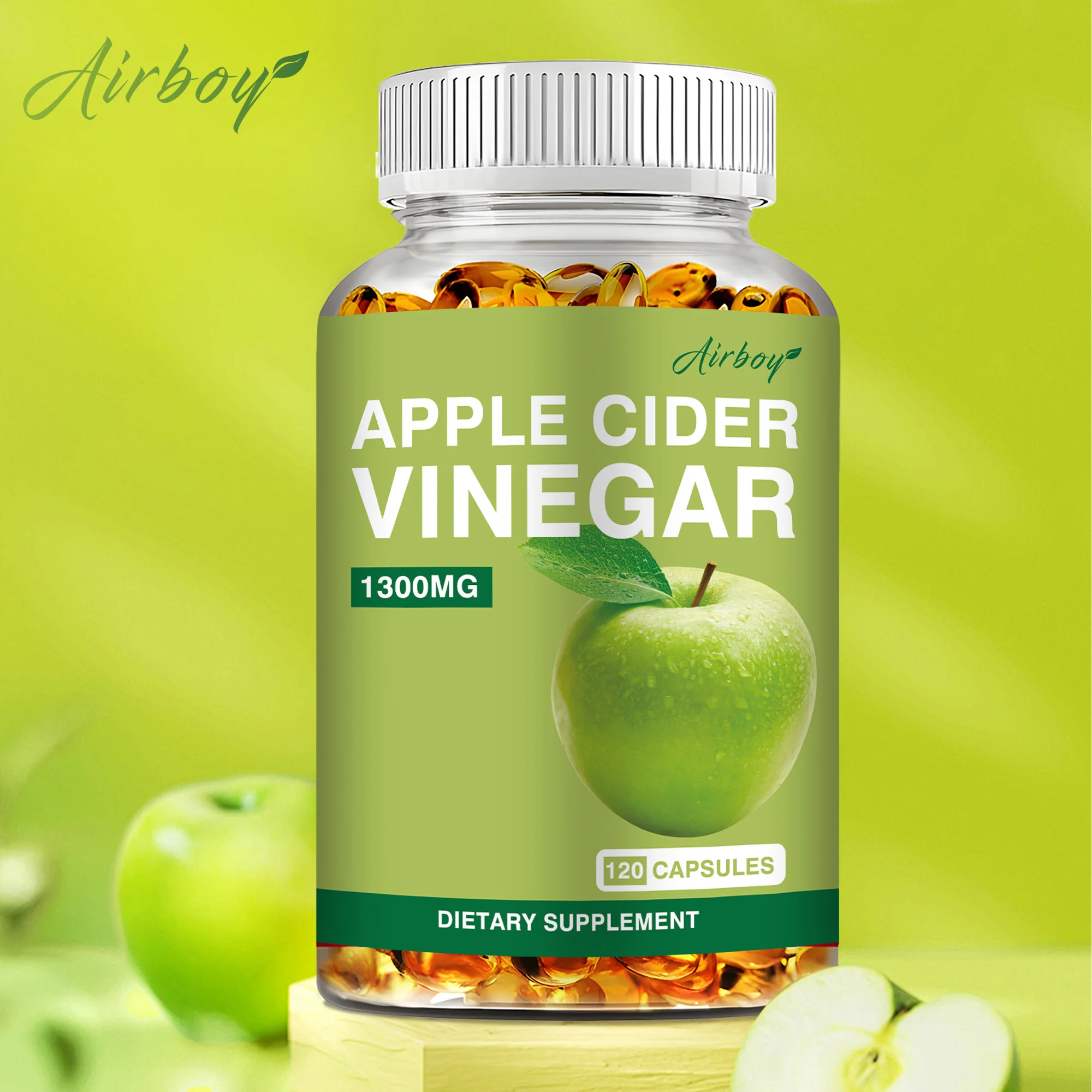 Apple Cider Vinegar - Digestive Support, Metabolism Boost, Healthy Weight Management, Detoxification and Cleansing- 120 Capsules